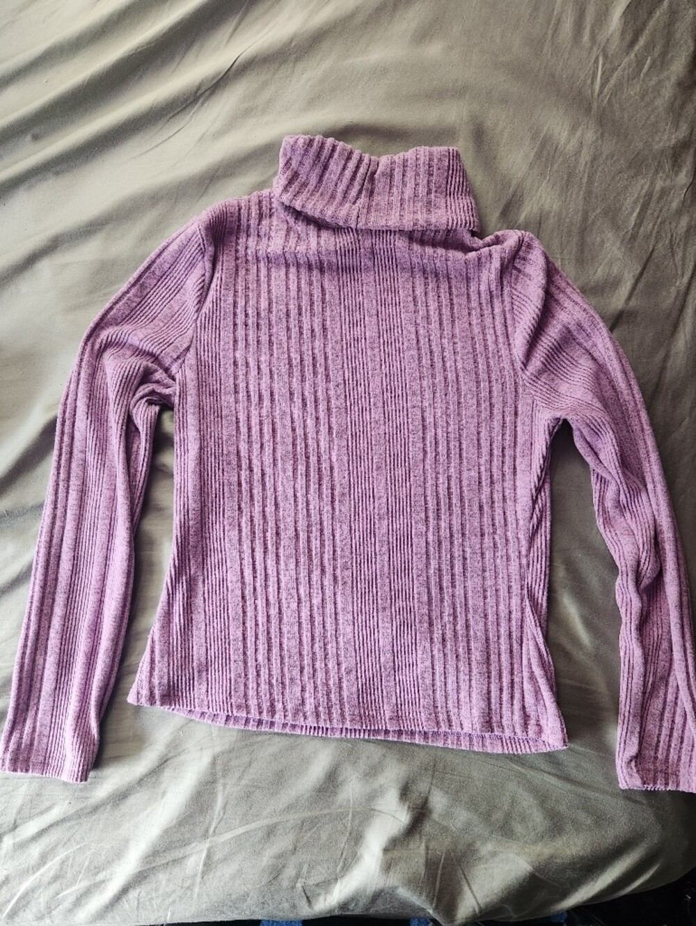 SHEIN Lilac Ribbed Turtleneck Sweater XL - Picture 2 of 5